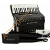 Scandalli Air III T 37 key 120 bass 4 voice musette tuned black piano accordion with double tone chamber.  Midi expansion available.